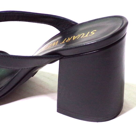 🆕 STUART WEITZMAN Flareblock 85 Slide Sandal Shoes Black 9 - Picture 8 of 14